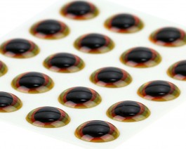 Ultra 3D Epoxy Eyes, Yellow/Orange, 7 mm